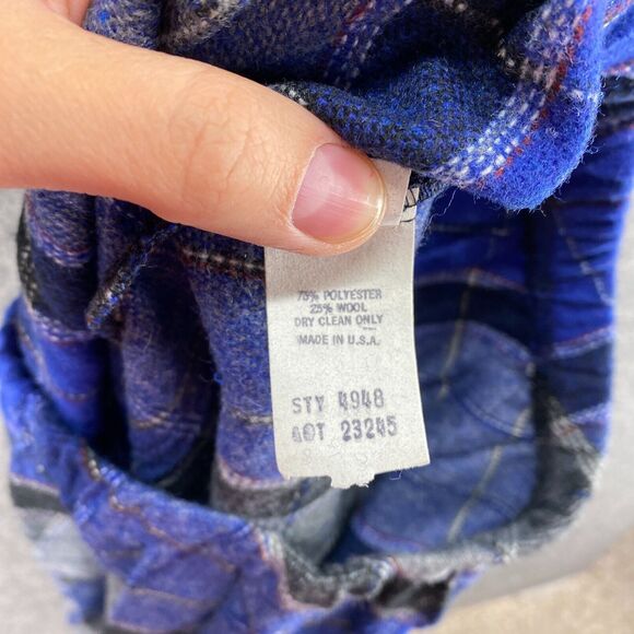 Parsons Place Skirt Women M Medium Blue Geometric Maxi Long  Mid Rise Wool - Picture 9 of 10